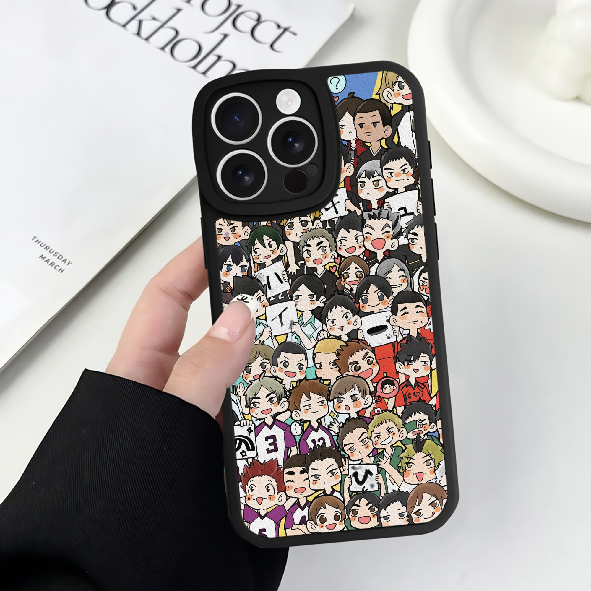 （画像用） ハイキュー!! Haikyu!! 【iPhone 16シリーズ対応】シリコンスマホケース（レザー調） 材質：シリコン